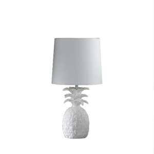 17" in COASTAL WHITE TROPICAL HEAHEA PINEAPPLE TABLE LAMP