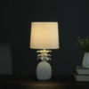 17" in COASTAL WHITE TROPICAL HEAHEA PINEAPPLE TABLE LAMP - Image 2