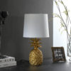 17" in GOLDEN BRASS TROPICAL HEAHEA PINEAPPLE TABLE LAMP - Image 3