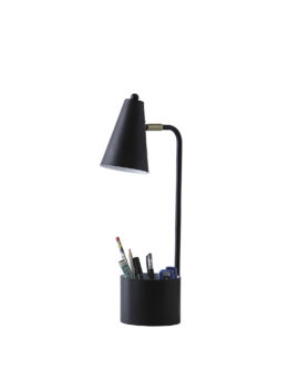 19.5" in STUDENT BLACK METAL TASK DESK LAMP W/ ORGANIZER