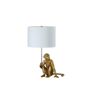 25.5"H GOLDEN MONKEY HOLDING POLYRESIN TABLE LAMP