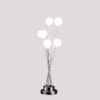 27.5" in 6-LIGHT GLASS GLOBE ALUMINUN LED CHRYSANTHE SILVER CHROME METAL TABLE LAMP - Image 2