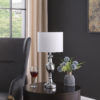 22.25" in ANDERS CREST SHAPE SILVER CHROME URN TABLE LAMP - Image 3