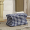 19.25"in LATTICE POUF BLUE STORAGE OTTOMAN - Image 3