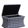 19.25"in LATTICE POUF BLUE STORAGE OTTOMAN - Image 2