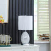 20"in NIELS SILVER MIRROR GLASS/METAL TABLE LAMP W/ NIGHTLIGHT - Image 3