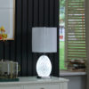 20"in NIELS SILVER MIRROR GLASS/METAL TABLE LAMP W/ NIGHTLIGHT - Image 5