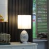 20"in NIELS SILVER MIRROR GLASS/METAL TABLE LAMP W/ NIGHTLIGHT - Image 4