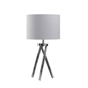 26.25" in MID CENTURY BIRGIT LED ACRYLIC TAPERED LEGS SILVER METAL TABLE LAMP