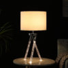 26.25" in MID CENTURY BIRGIT LED ACRYLIC TAPERED LEGS SILVER METAL TABLE LAMP - Image 6