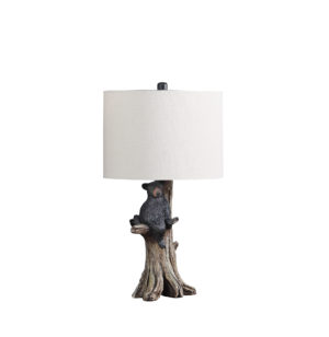 24.75" in BLACK BEAR ON A TREE POLYRESIN TABLE LAMP