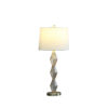 29.5" in EMIL MODERNE GEOMETRIC LIGHT AMBER TEXTURED GLASS BRUSHED GOLD TABLE LAMP - Image 2