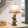 21" in WILDLIFE 3 STACKED ELEPHANTS POLYRESIN TABLE LAMP - Image 4