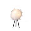 20.5" in PURE WHITE FEATHER SHADE TRIPOD MODERN METAL TABLE LAMP - Image 2
