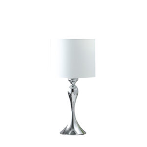 24.5" in BAILEY DARK SILVER CHROME MODERN CANDLESTICK METAL TABLE LAMP