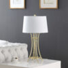 29.25" in KIARA MODERN SATIN BRUSHED GOLD BAMBOO METAL TABLE LAMP - Image 3