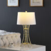29.25" in KIARA MODERN SATIN BRUSHED GOLD BAMBOO METAL TABLE LAMP - Image 4