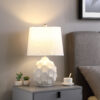 21.75" in COASTAL SEASIDE CREAM/TAUPE TRIM CASCADE SCALLOP CERAMIC TABLE LAMP - Image 4
