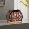 11.75" in ZEBRA ANIMAL PRINT PURSE w/ BLACK FAUX HANDLE TABLE LAMP - Image 4