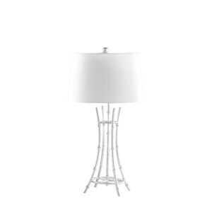 29.25" in KIARA MODERN SATIN SILVER BAMBOO METAL TABLE LAMP