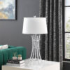 29.25" in KIARA MODERN SATIN SILVER BAMBOO METAL TABLE LAMP - Image 3