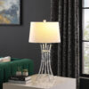 29.25" in KIARA MODERN SATIN SILVER BAMBOO METAL TABLE LAMP - Image 4