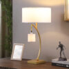 28.5" in CONTEMPORARY DUAL GOLD ARC W/ HANGING PENDELUM LAMP METAL TABLE LAMP - Image 6