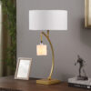 28.5" in CONTEMPORARY DUAL GOLD ARC W/ HANGING PENDELUM LAMP METAL TABLE LAMP - Image 5