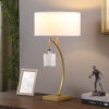 28.5" in CONTEMPORARY DUAL GOLD ARC W/ HANGING PENDELUM LAMP METAL TABLE LAMP - Image 4