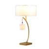 28.5" in CONTEMPORARY DUAL GOLD ARC W/ HANGING PENDELUM LAMP METAL TABLE LAMP - Image 2
