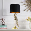 29" in MODERN ELEGANCE GOLDEN PEACOCK ON A PEDESTAL POLYRESIN TABLE LAMP - Image 3