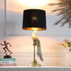 29" in MODERN ELEGANCE GOLDEN PEACOCK ON A PEDESTAL POLYRESIN TABLE LAMP - Image 4