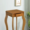 32.5" in OAK FINISH TABLE STAND W/ SINGLE DRAWER & CABRIOLE LEGS - Image 3