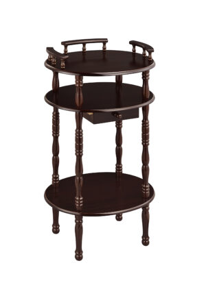 30" in CHERRY 3-TIER SHELVES W/ SINGLE DRAWER PHONE TABLE