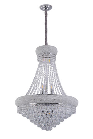 36" in EMPIRE K9 CRYSTAL 14-LED BULBS  HARDWIRED CHANDELIER LAMP