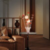 20.75" H 3 G4 LED ALUMINUM 4 RED ROSES 6 PETAL FLORAL 2 RED/SILVER FLOWER BUD ON A TRUMPET VASE TABLE LAMP - Image 7