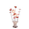 20.75" H 3 G4 LED ALUMINUM 4 RED ROSES 6 PETAL FLORAL 2 RED/SILVER FLOWER BUD ON A TRUMPET VASE TABLE LAMP - Image 2