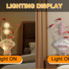 21.5" H 3 G4 LED ALUMINUM 4 RED ROSES 6 PETAL FLORAL 2 RED/SILVER FLOWER BUD ON A FAN ALUMINUM VASE TABLE LAMP - Image 10