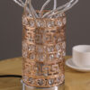 21.5"H 3 G4 LED ALUMINUM GOLDEN ROSE COPPER/SILVER WIRE BUD FLOWER BUD TABLE LAMP - Image 5