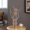 21.5"H 3 G4 LED ALUMINUM GOLDEN ROSE COPPER/SILVER WIRE BUD FLOWER BUD TABLE LAMP - Image 3