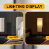 22" H MODERN UPRIGHT BEIGE LINEN DRUM BLACK METAL TABLE LAMP - Image 10