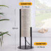 22" H MODERN UPRIGHT BEIGE LINEN DRUM BLACK METAL TABLE LAMP - Image 7