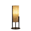 22" H MODERN UPRIGHT BEIGE LINEN DRUM BLACK METAL TABLE LAMP - Image 2