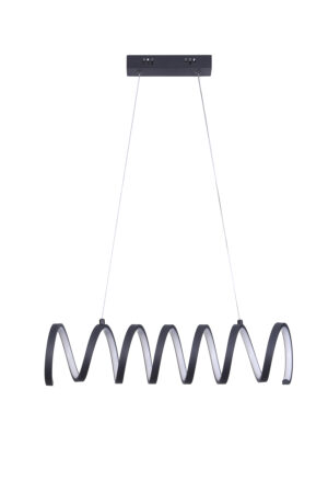 23"L x 6"H SPIRAL LOOP ALUMINUM INTEGRATED 14 W LED W/ ADJUSTABLE 47" - 12" SUSPENSION WIRE MODERN CEILING PENDANT