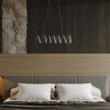 23"L x 6"H SPIRAL LOOP ALUMINUM INTEGRATED 14 W LED W/ ADJUSTABLE 47" - 12" SUSPENSION WIRE MODERN CEILING PENDANT - Image 3