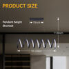 23"L x 6"H SPIRAL LOOP ALUMINUM INTEGRATED 14 W LED W/ ADJUSTABLE 47" - 12" SUSPENSION WIRE MODERN CEILING PENDANT - Image 7