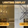 29"L x 15"W x 37.5"H 4 LED MATTE BLACK ATOM BRASS METAL PENDANT - Image 10