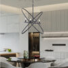 29"L x 15"W x 37.5"H 4 LED MATTE BLACK ATOM BRASS METAL PENDANT - Image 5