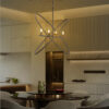29"L x 15"W x 37.5"H 4 LED MATTE BLACK ATOM BRASS METAL PENDANT - Image 6