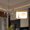 29"L x 15"W x 37.5"H 4 LED MATTE BLACK ATOM BRASS METAL PENDANT - Image 8